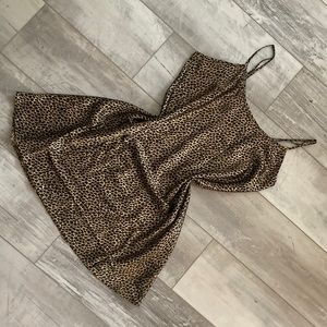 Y2K Cheetah Slip Nightgown Dress with Adjustable Straps